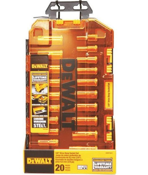 DeWalt Stackable 3/8" Deep Drive Socket Set, 20-Piece