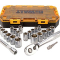 DeWalt Metric and SAE Drive Socket Set, 1/2", 23 Piece