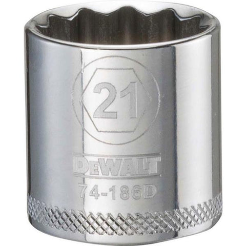 DeWalt Metric 12 Point 3/8" Drive Socket, 21mm