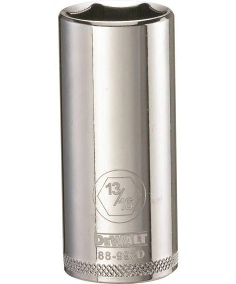 DeWalt SAE 6 Point 3/8'' Drive Deep Socket, 13/16"
