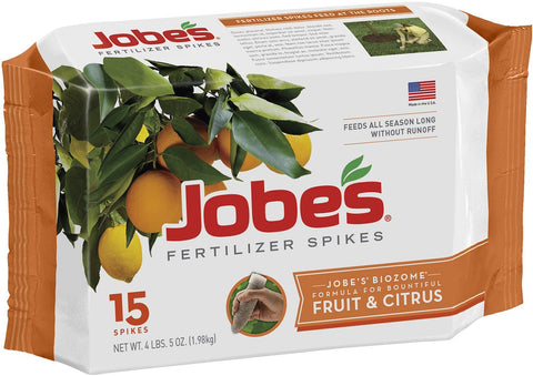 Jobe's Fruit Tree Fertilizer Spikes, 15-Pack