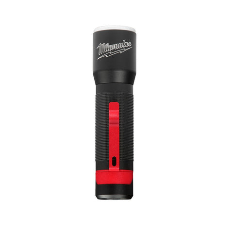 Milwaukee Focusing Flashlight, 5.39", Black/Red