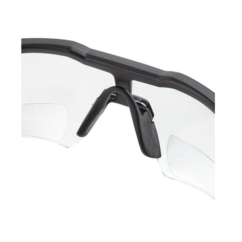Milwaukee Magnified Safety Glasses, Black/Red Frame