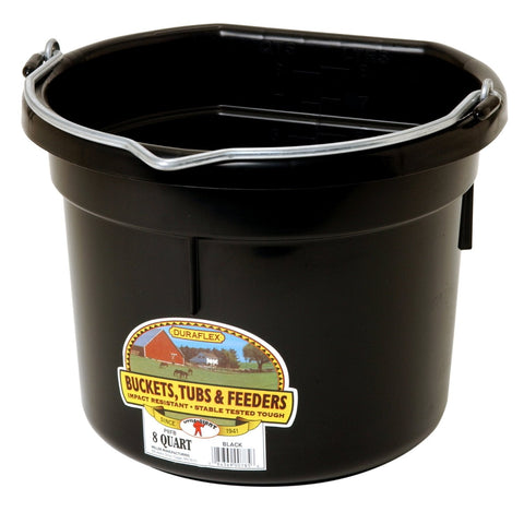 Little Giant Flat Back Bucket, Black, 8 qt