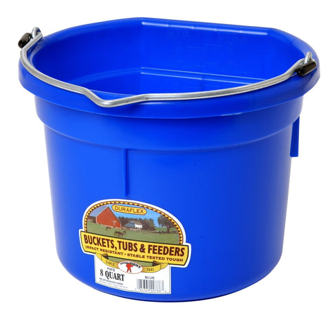Little Giant Flat Back Bucket, Blue, 8 qt