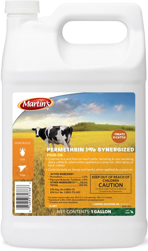 Martin's Permethrin 1% Synergized Pour-On, 1 Gallon