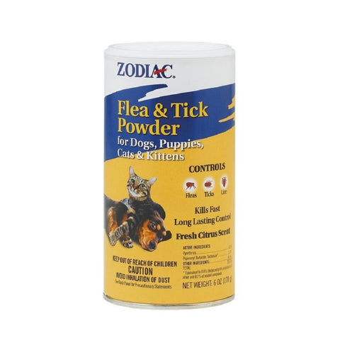 Zodiac Flea & Tick Powder for Dogs, Puppies, Cats & Kittens, 6 oz