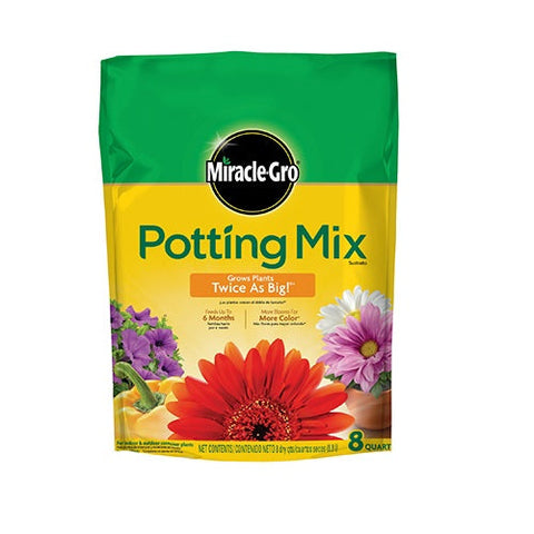 Miracle-Gro Potting Mix with Fertilizer, 8 Quart