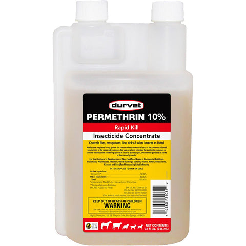 Durvet Permethrin 10% Rapid Kill Insecticide Concentrate 32 oz