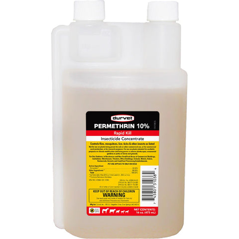 Durvet Permethrin 10% Rapid Kill Insecticide Concentrate, 16 oz