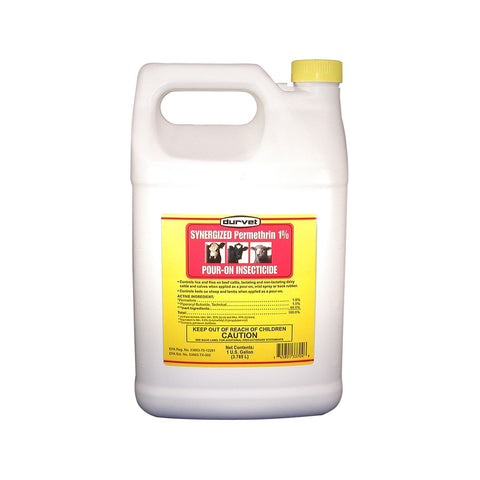 Durvet Synergized Permethrin 1% Pour-On Insecticide, 1 Gal