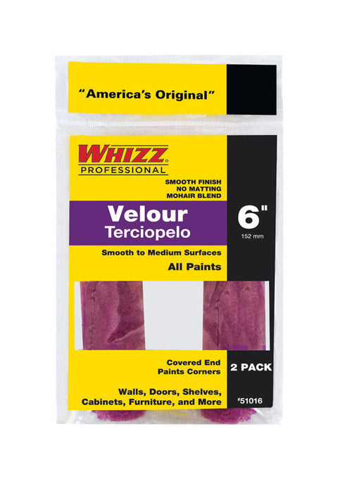 Whizz 51016 Velour Roller Covers, 6"