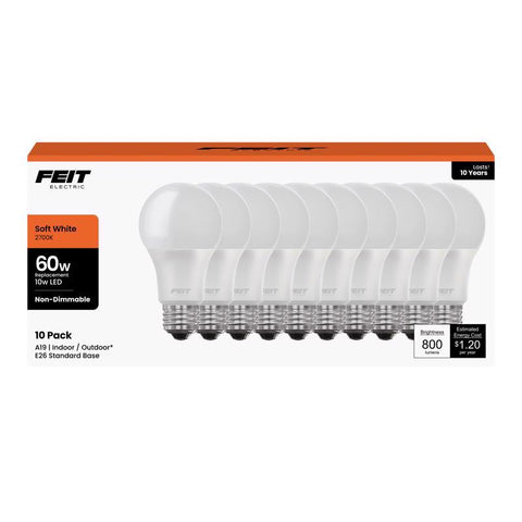 Feit Electric a800/830/10kled/1 Non-dimmable LED Bulb, 9.5w, 800 Lumens