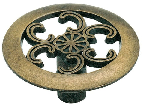 Amerock Designer Round Furniture Knob, Antique Brass