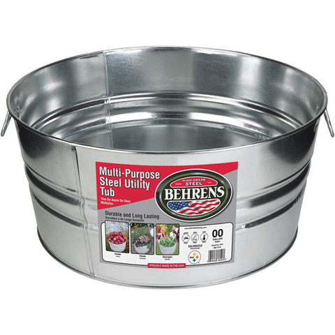 Behrens Multi-Purpose Galvanized Steel Utility Tub, 17 gal