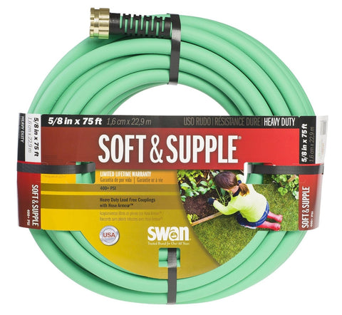 Swan Soft & Supple Premium Garden Hose 5/8 IN X 75 FT Green