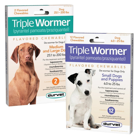 Durvet Triple Wormer Flavored Chewables for Dogs