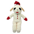 Multipet Holiday Standing Lamb Chop Plush Dog Toy, 8 IN, White/red
